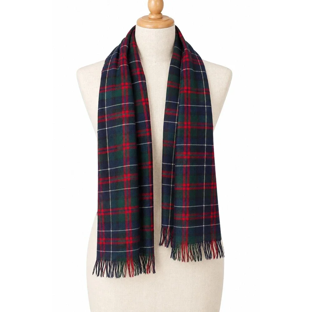Vintage Lochcarron Machardy Plaid Scarf 100% New Wool Made in Scotland Preppy